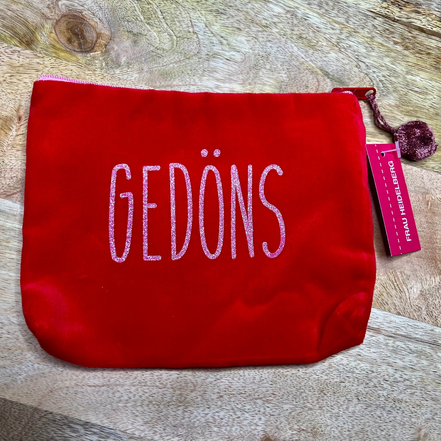 Kosmetiktasche Frau Heidelberg groß Gedöns rot rosa