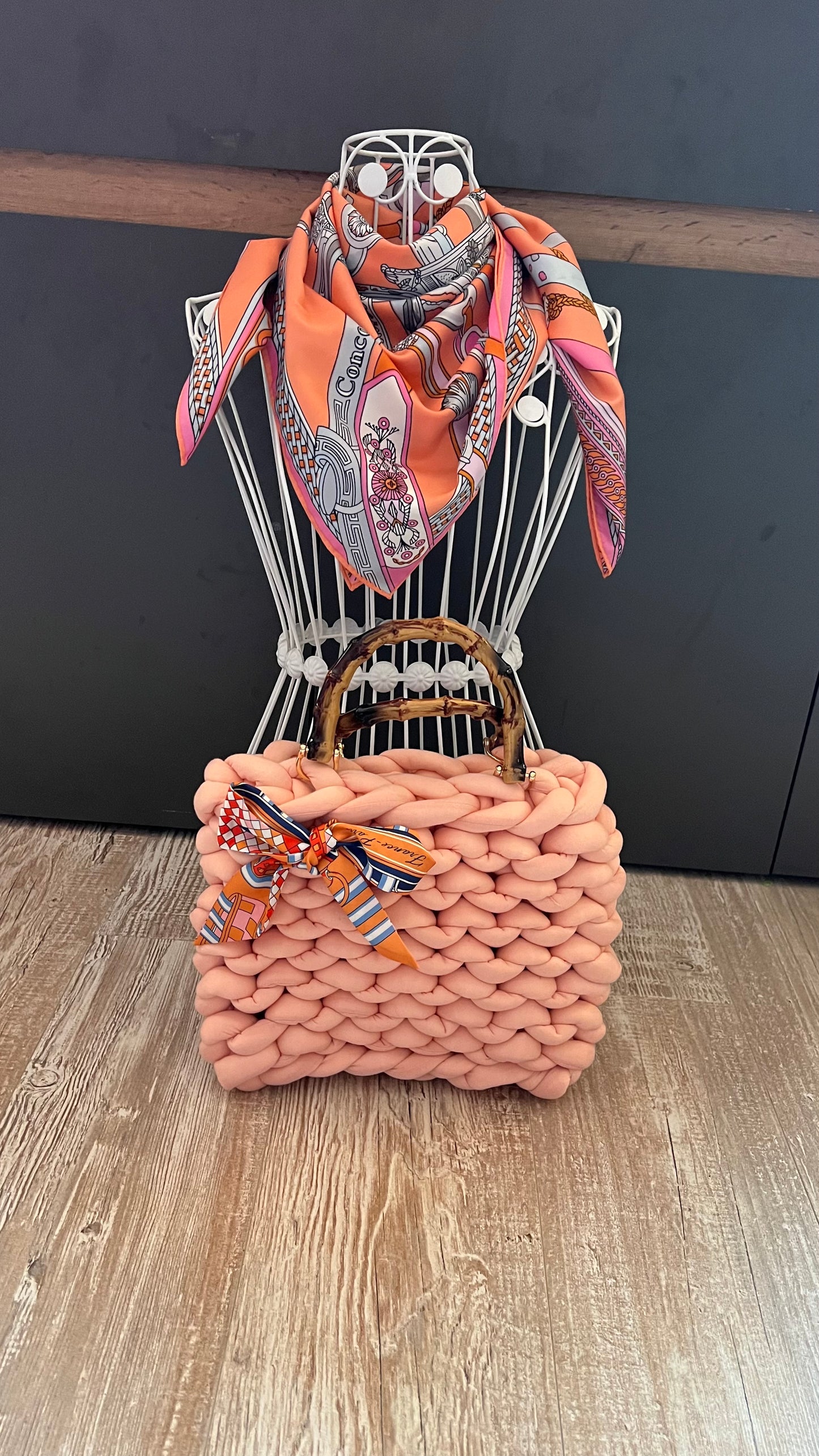 Grobstricktasche Enna Apricot