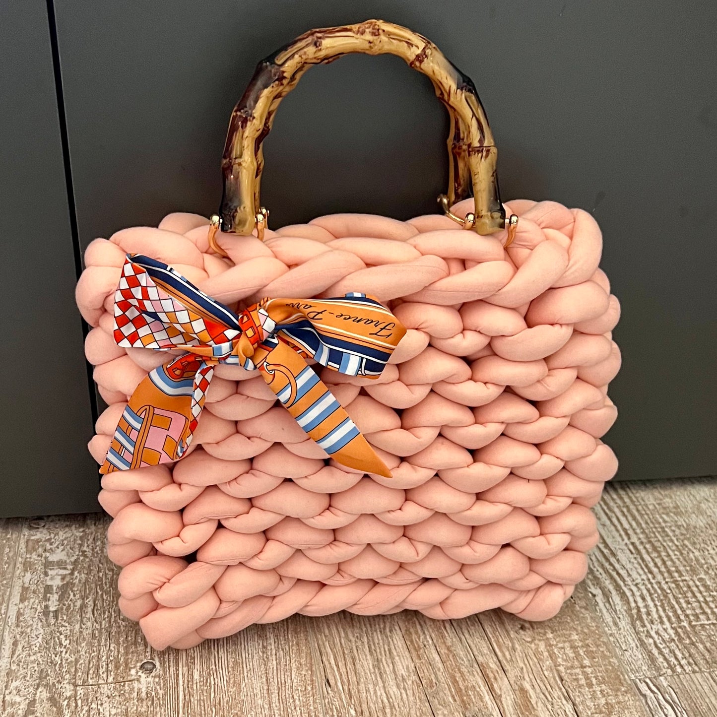 Grobstricktasche Enna Apricot