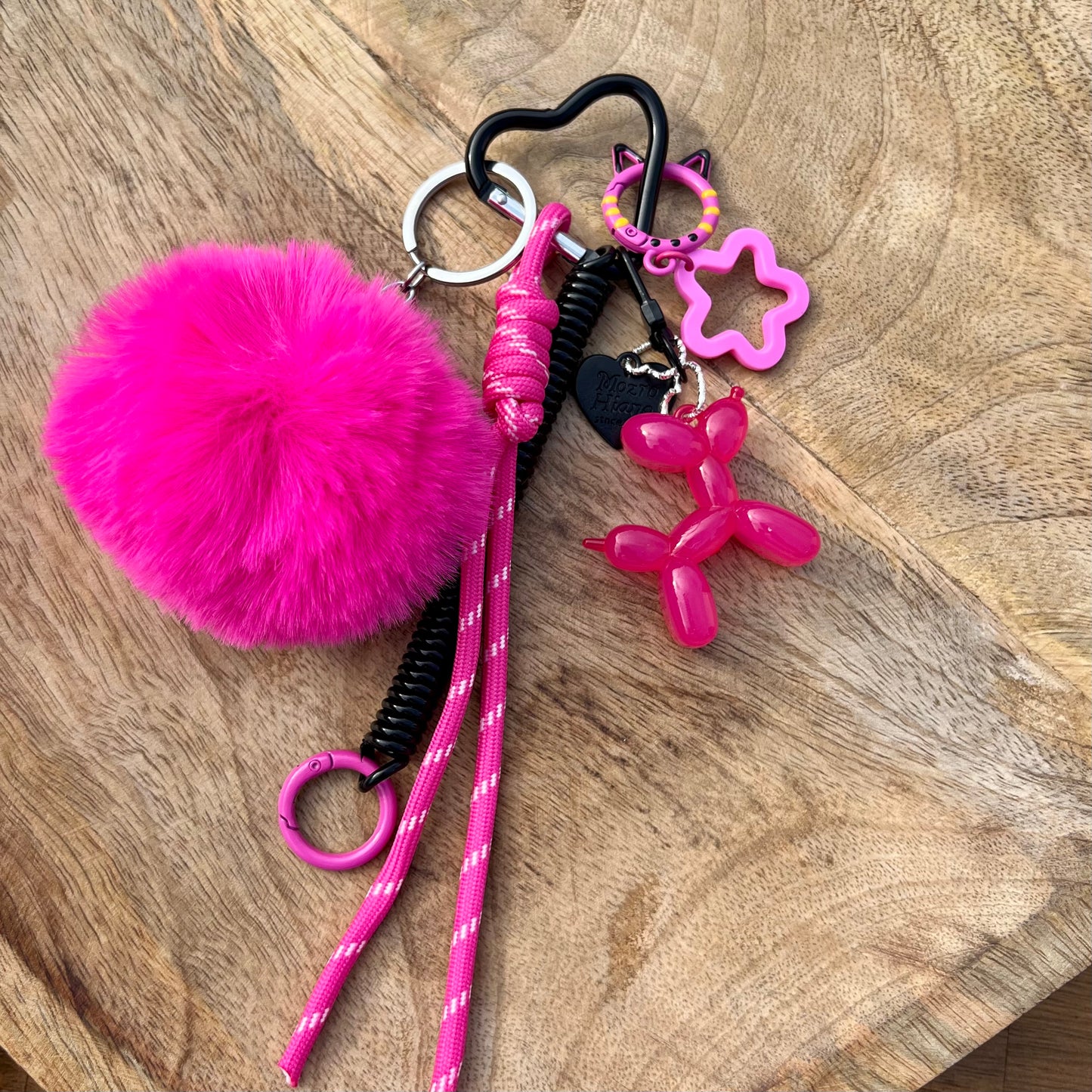 Schlüsselanhänger Pink Schwarz