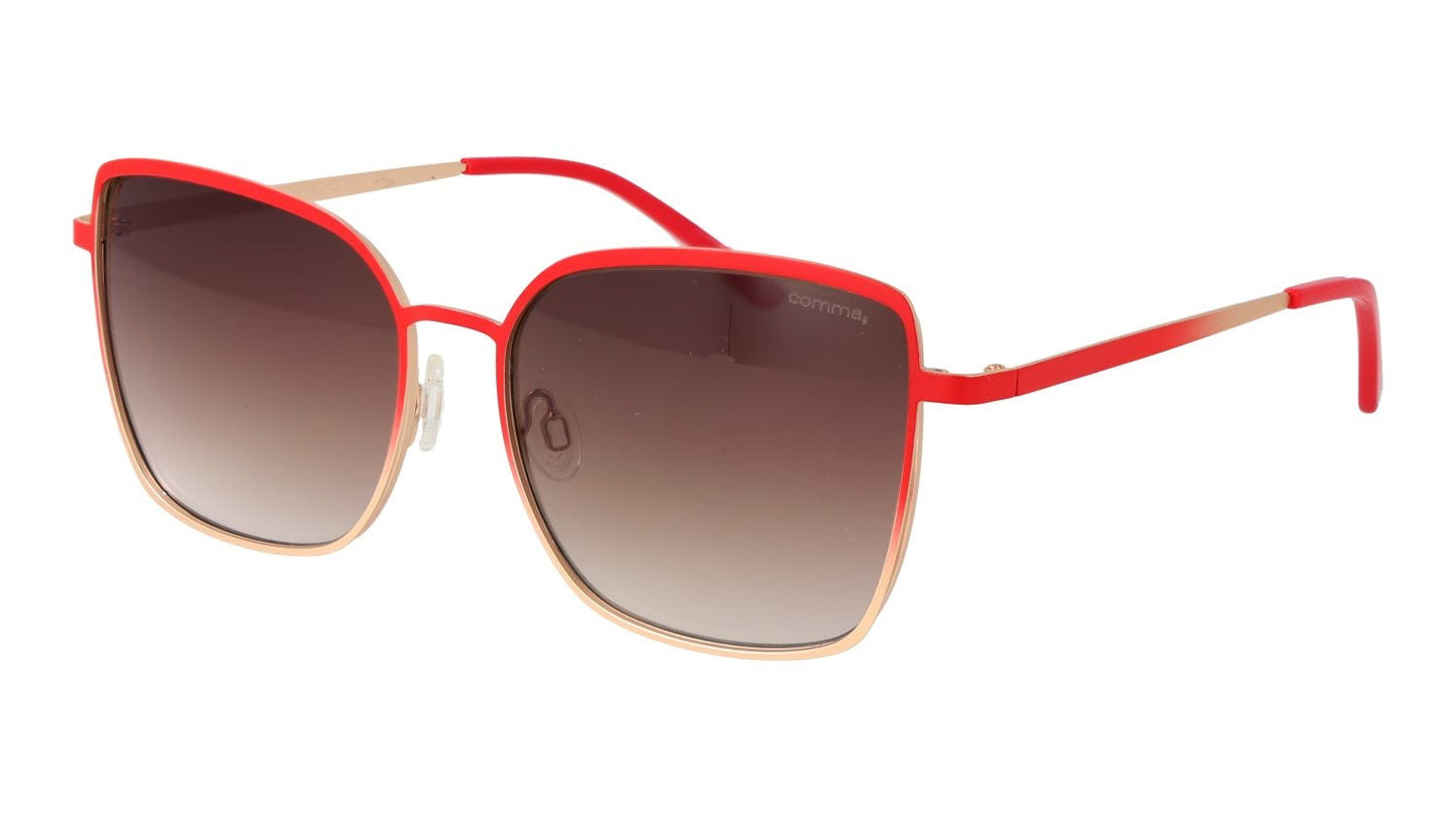 Comma, Sonnenbrille 77160 c.71 57/16 Rot-Gold, Braun Verlauf