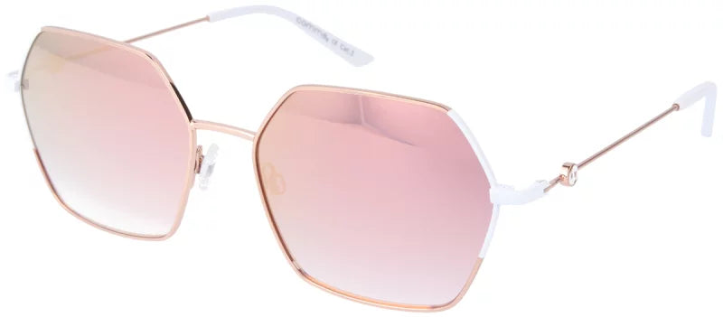 Comma, Sonnenbrille77138 c.70 57/17 gold-weiß / grau Verlauf Pink verspiegelt
