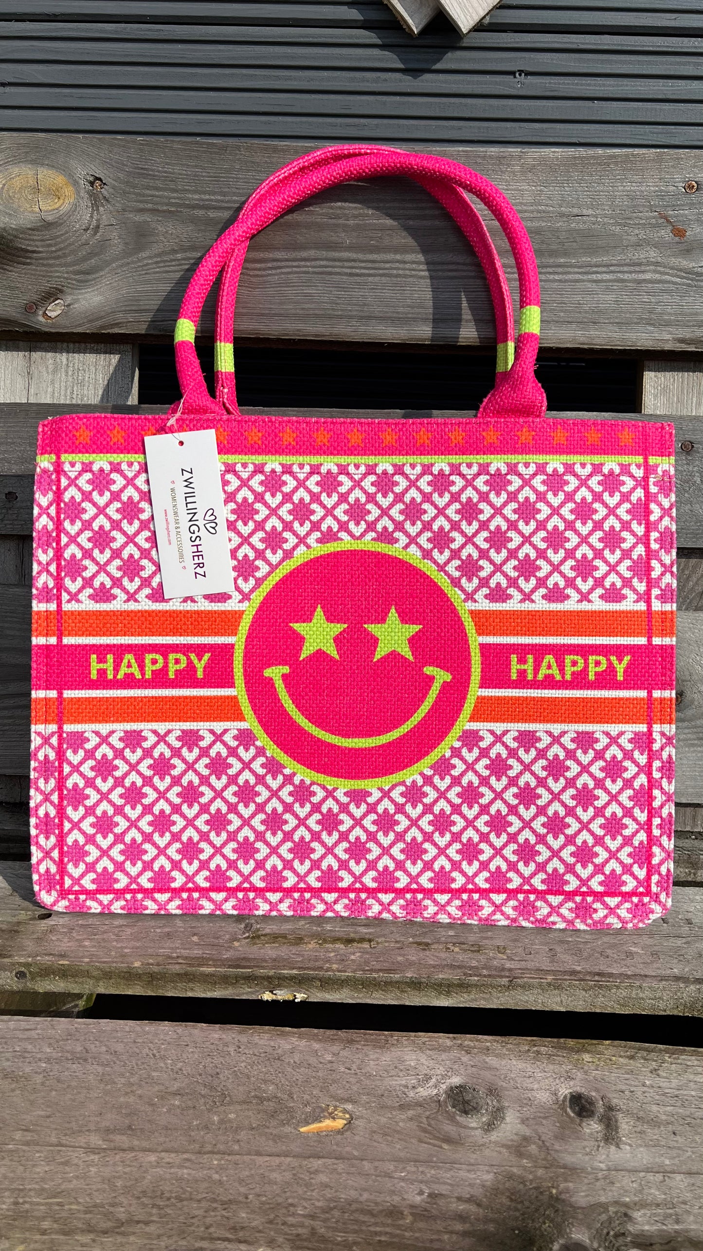 Zwillingsherz Tasche Happy pink
