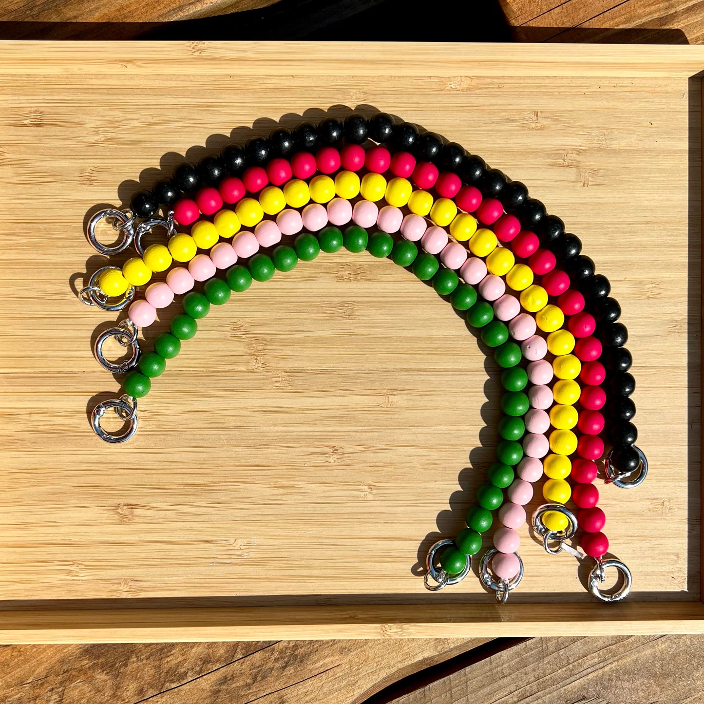 Kurze Handykette Holzperlen