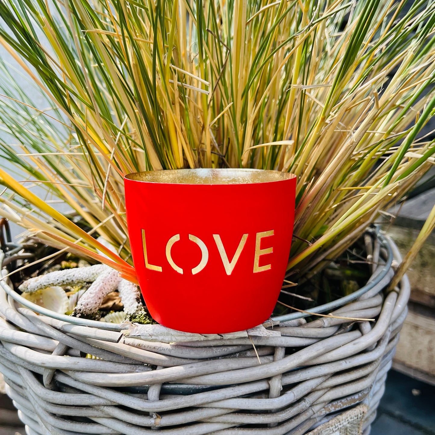 Windlicht Rot LOVE