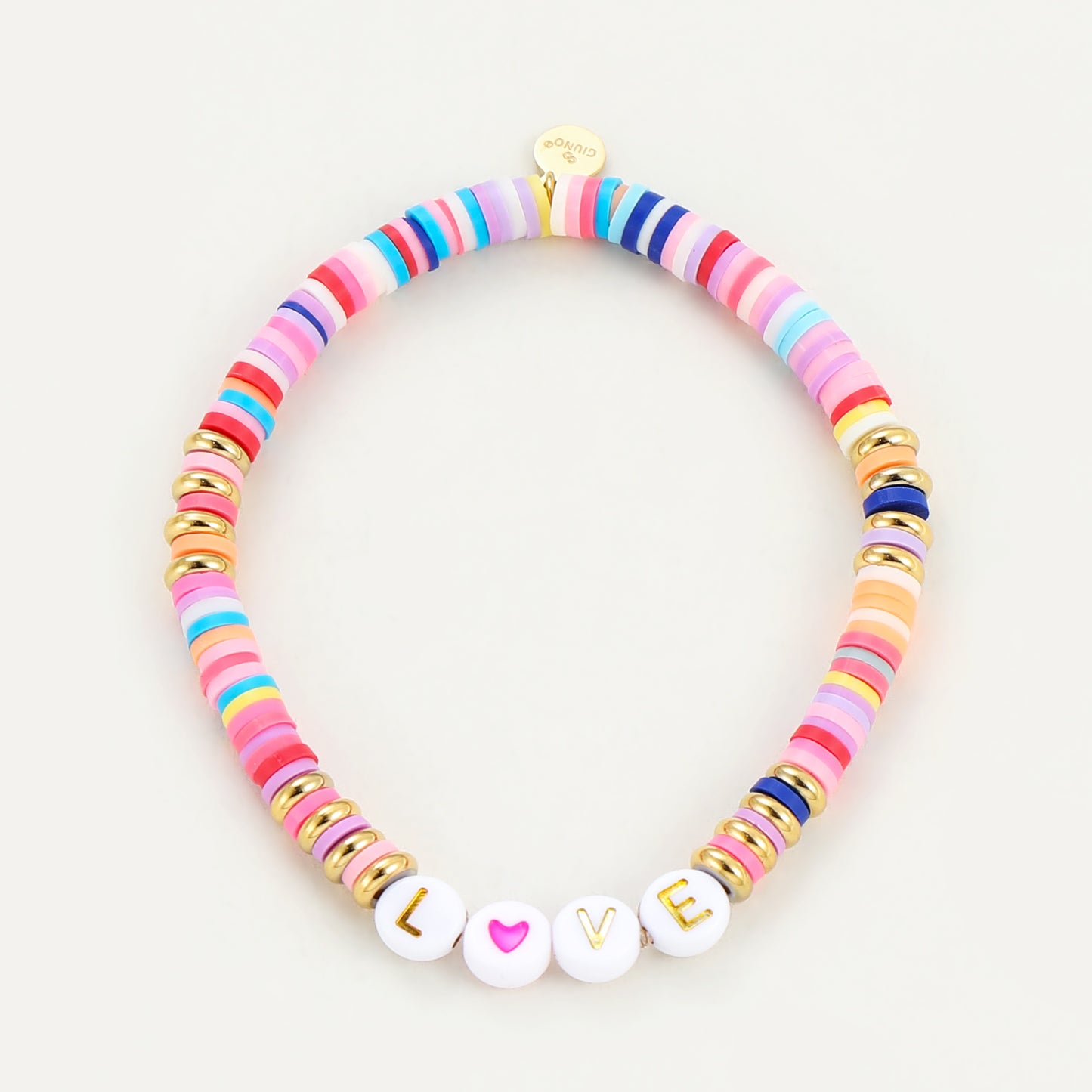 Elastisches Armband love bunt
