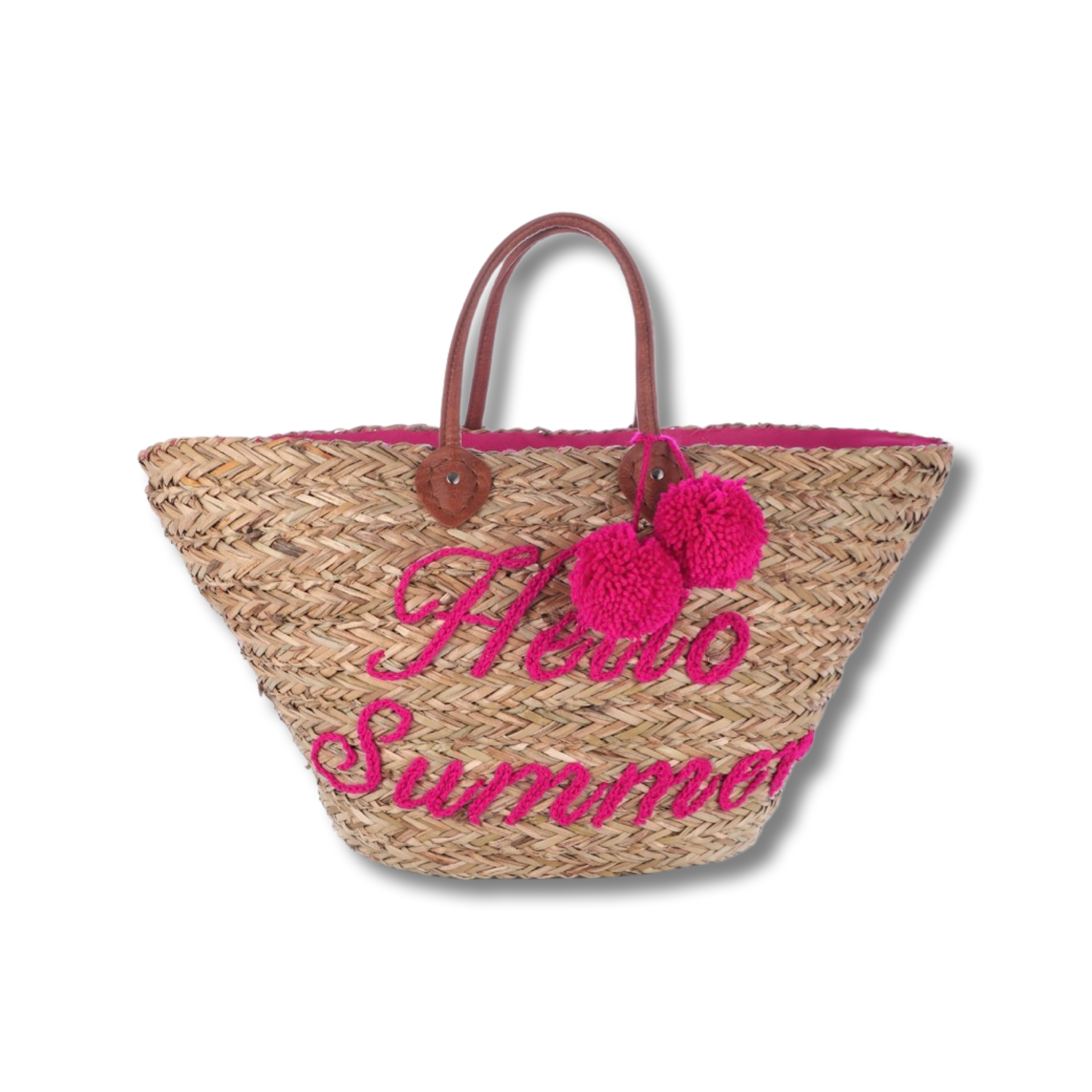 Korbtasche Hello Summer pink
