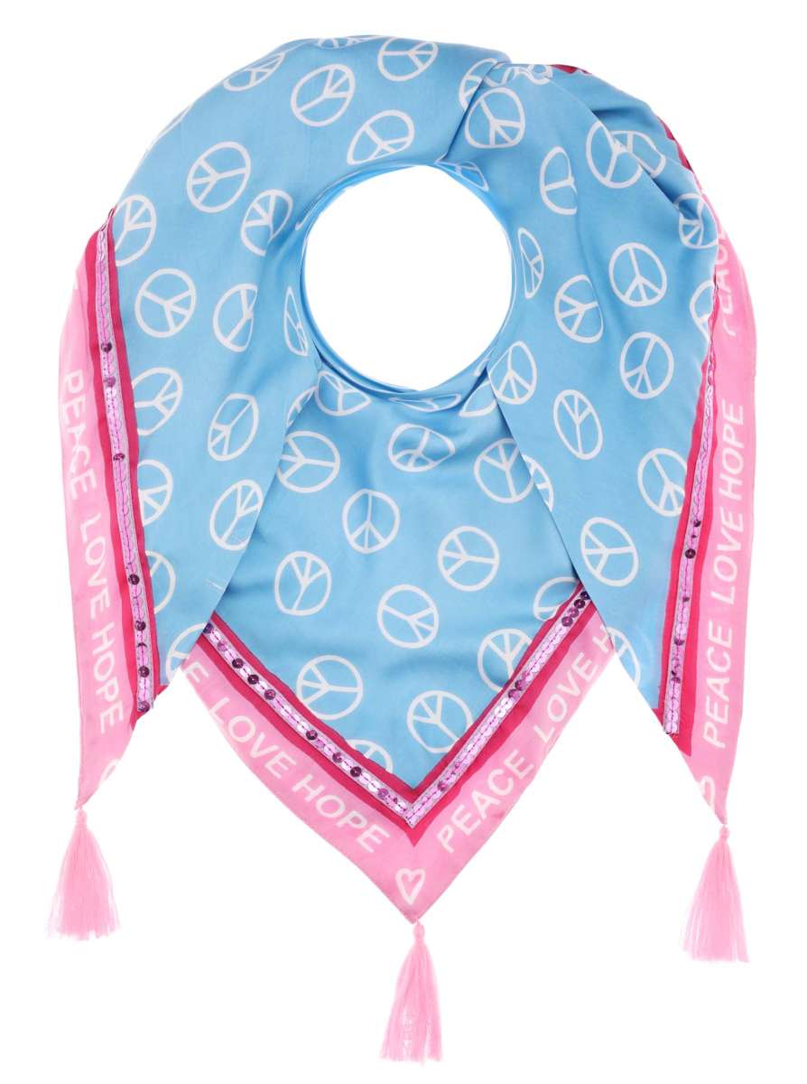 Zwillingsherz Tuch peace blau