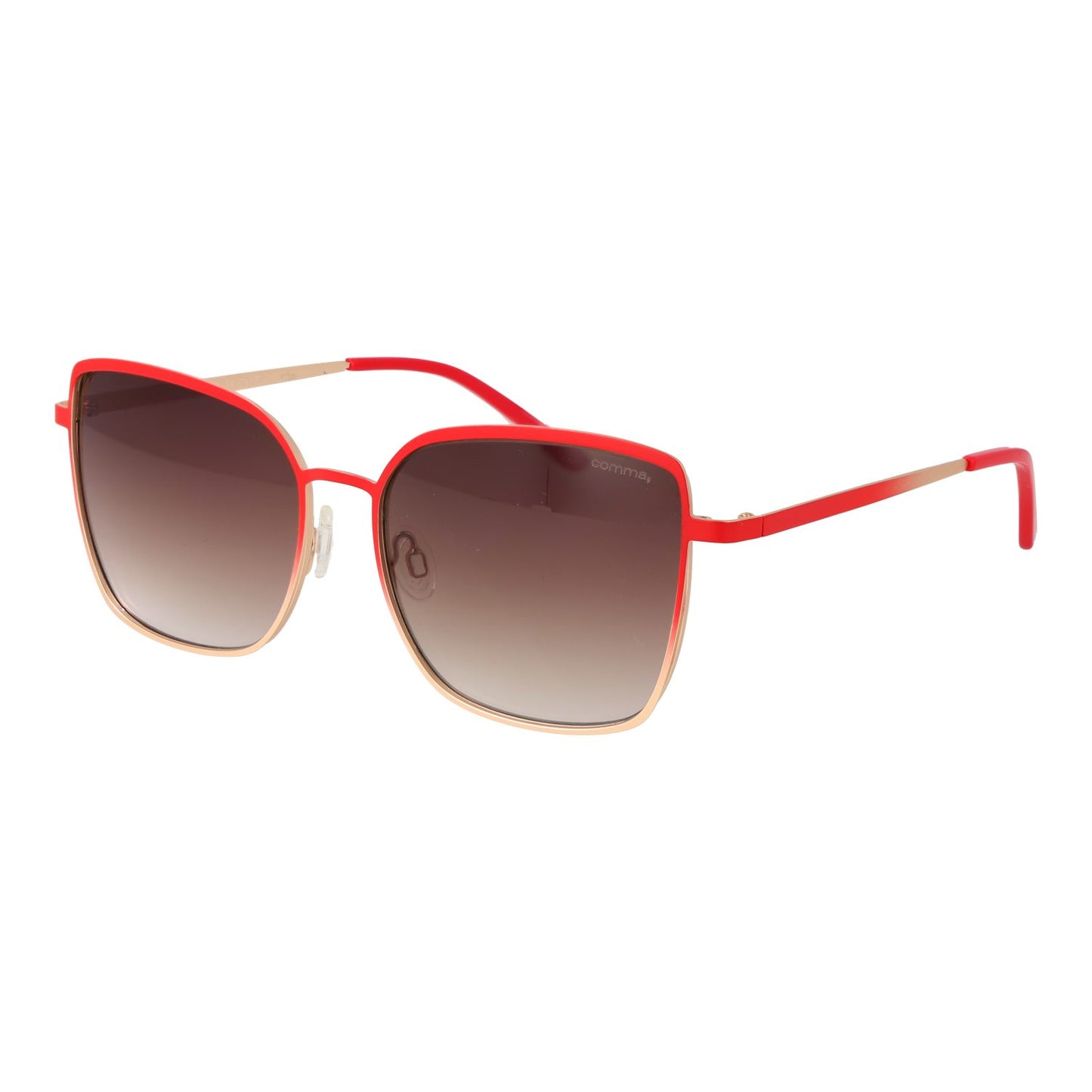 Comma, Sonnenbrille 77160 c.71 57/16 Rot-Gold, Braun Verlauf