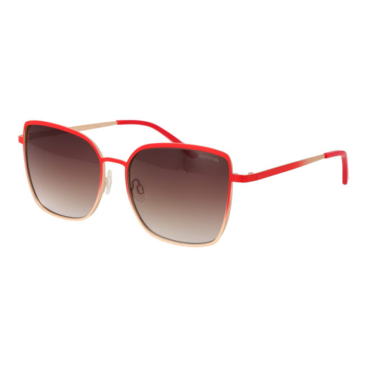 Comma, Sonnenbrille 77160 c.71 57/16 Rot-Gold, Braun Verlauf