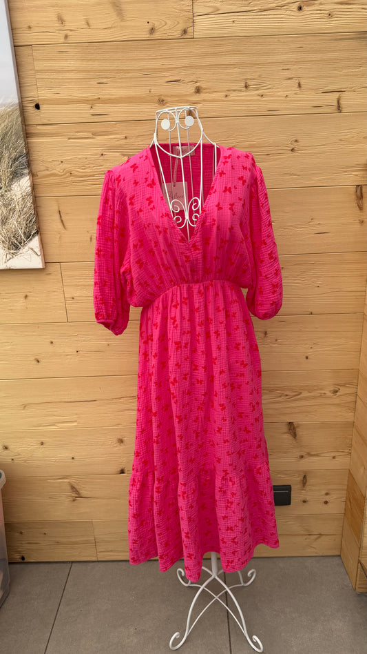 Musselinkleid Anna pink