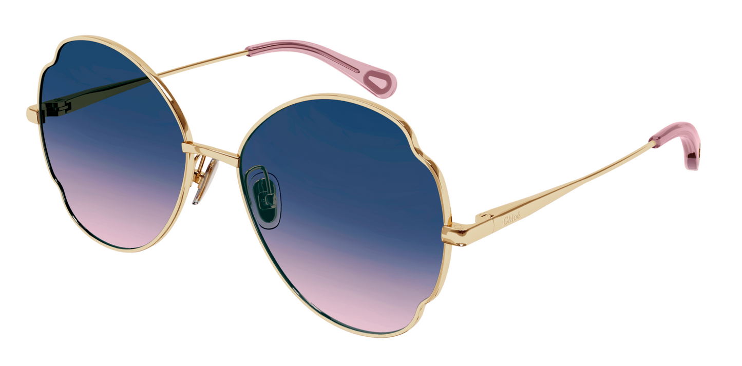 Chloé Sonnenbrille CC0008S 003 Gold blau-pink Verlauf
