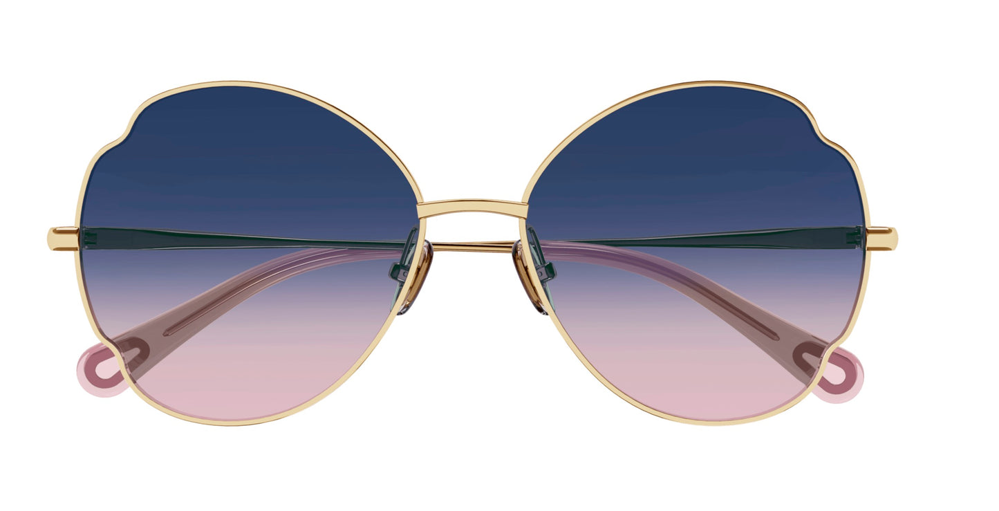 Chloé Sonnenbrille CC0008S 003 Gold blau-pink Verlauf